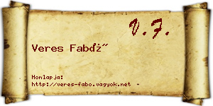 Veres Fabó névjegykártya